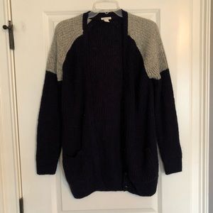 Navy/Gray Cotton Cardigan